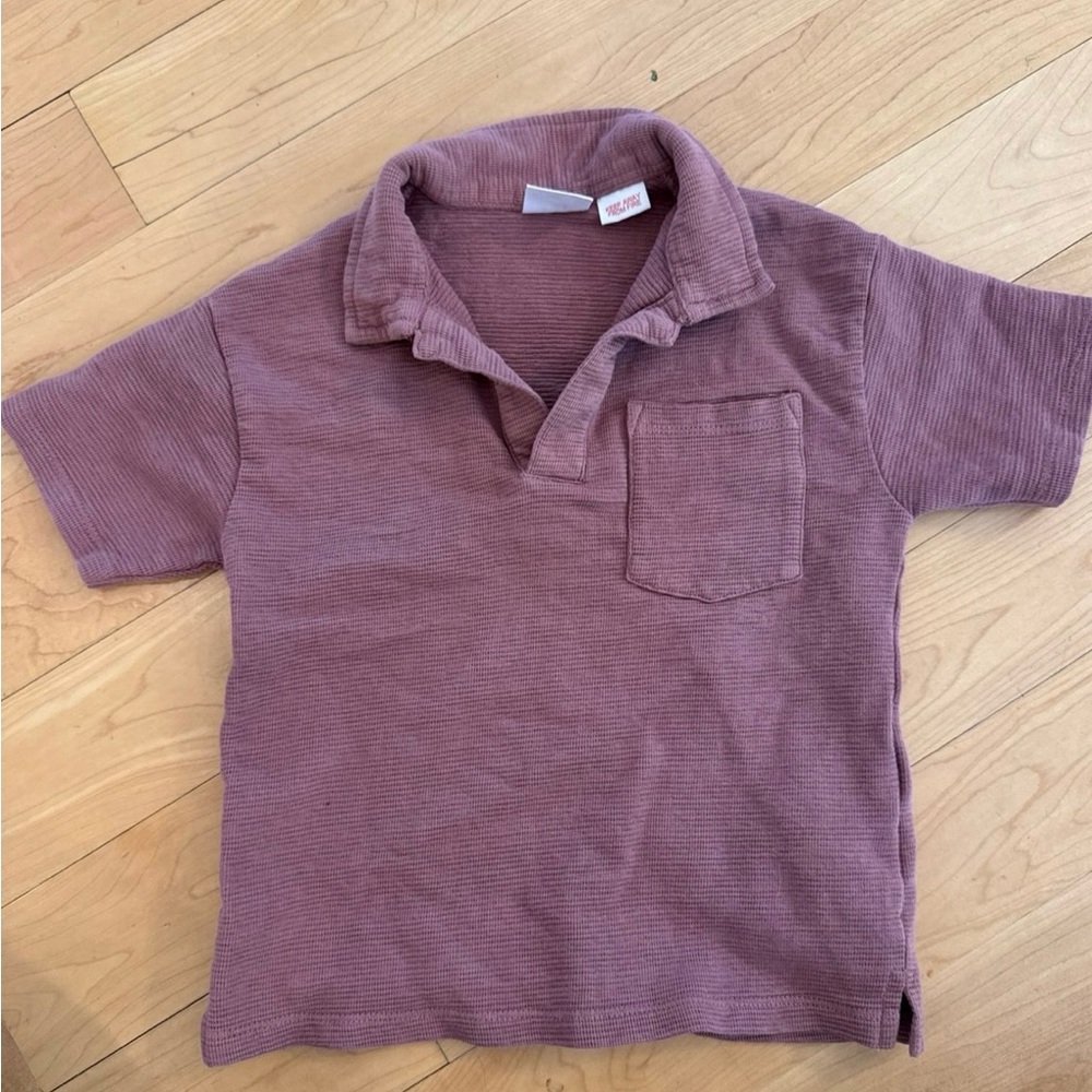 Zara Purple Polo Shirt Classic Knit Casual